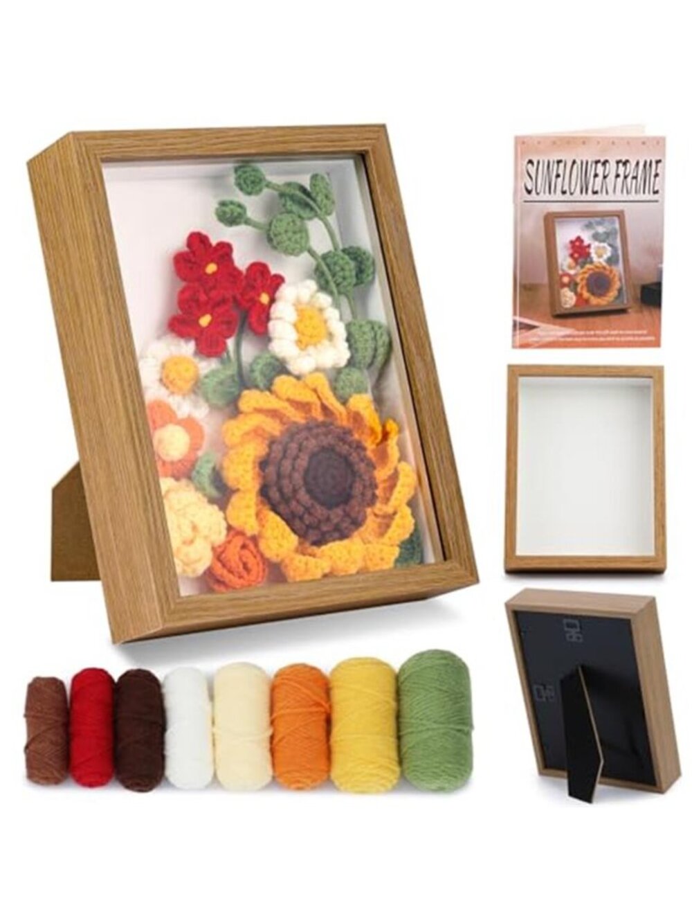 Sunflower Crochet Kit For Beginners DIY Knitting Craft Set With Yarn Tools